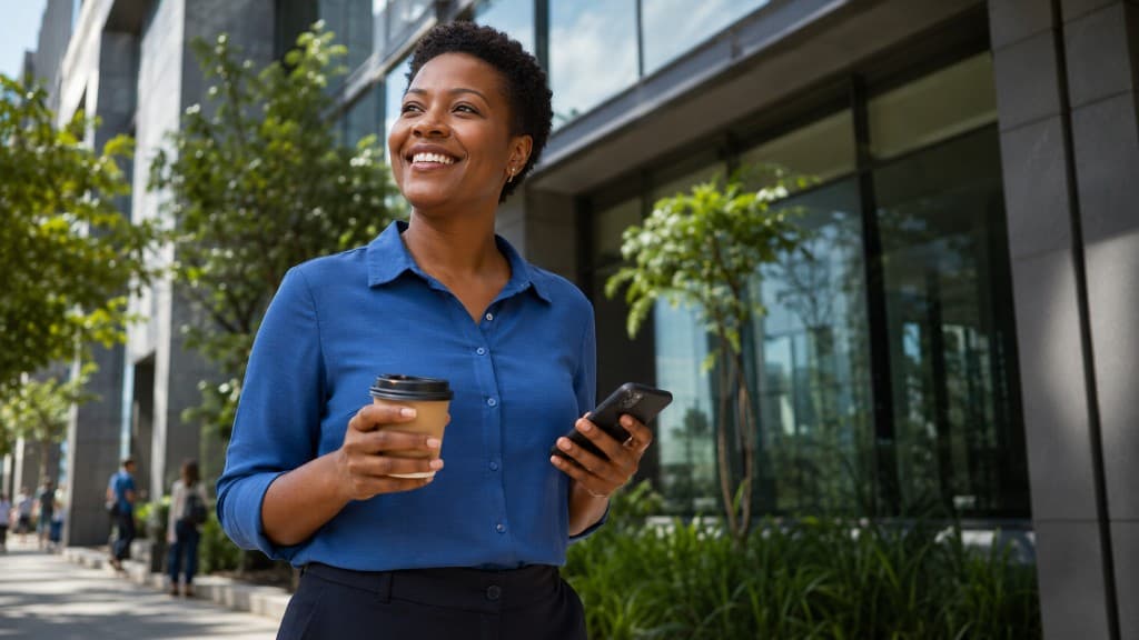 Profissional consultando informações de crédito pelo celular